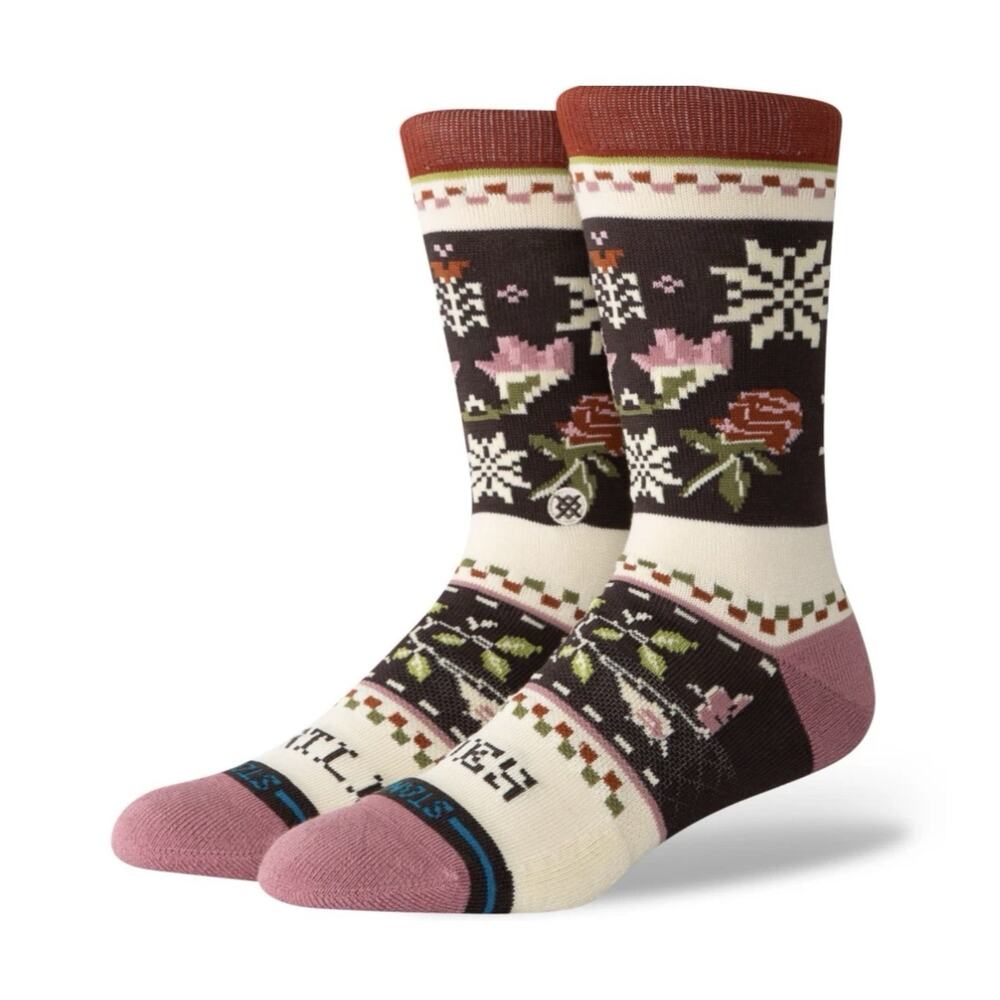 Stance Mistling Toes Crew Socks Womens Medium Dusty Rose Cotton Blend NWT